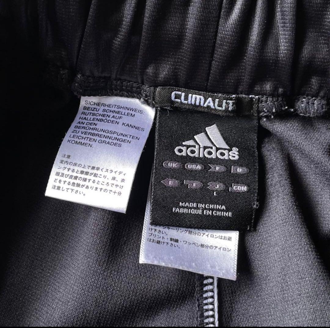 00s adidas レザーライク トラックパンツ ブラック シルバー 光沢