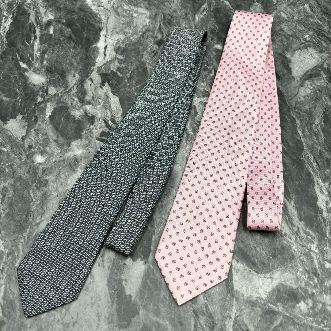 ✨美品✨HERMES ネクタイ 現行H柄 月夜の狼ウルフの刺繍 含む　2本セット