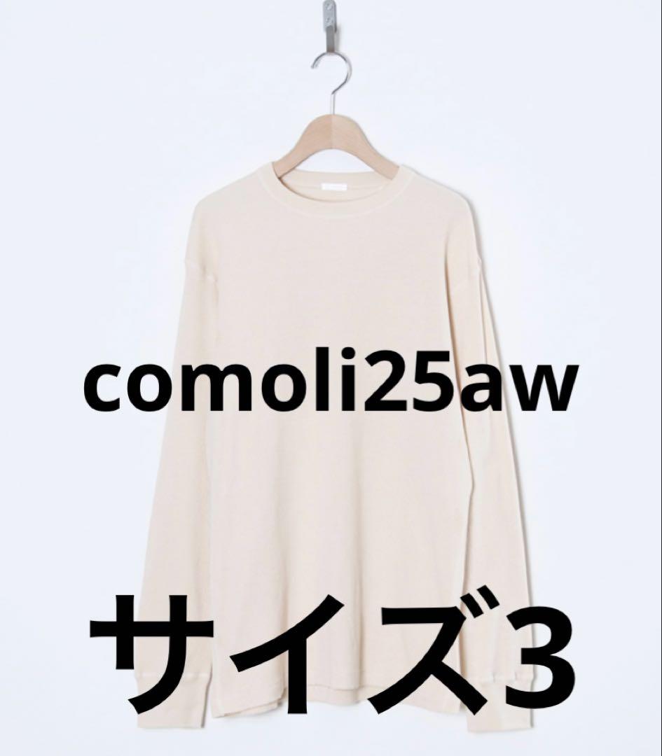 comoli (コモリ) コットンカシミヤ ワッフル長袖クルー