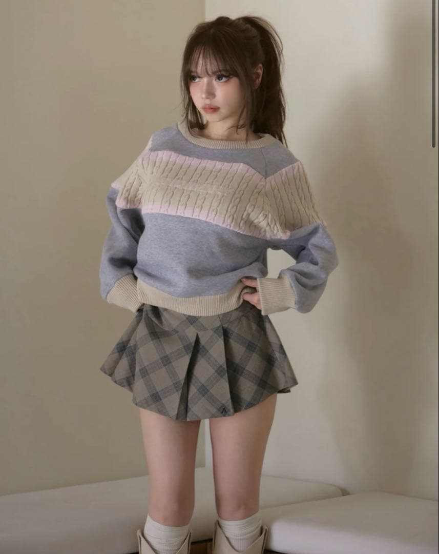 トップス Andmary Logo loose sweat gray