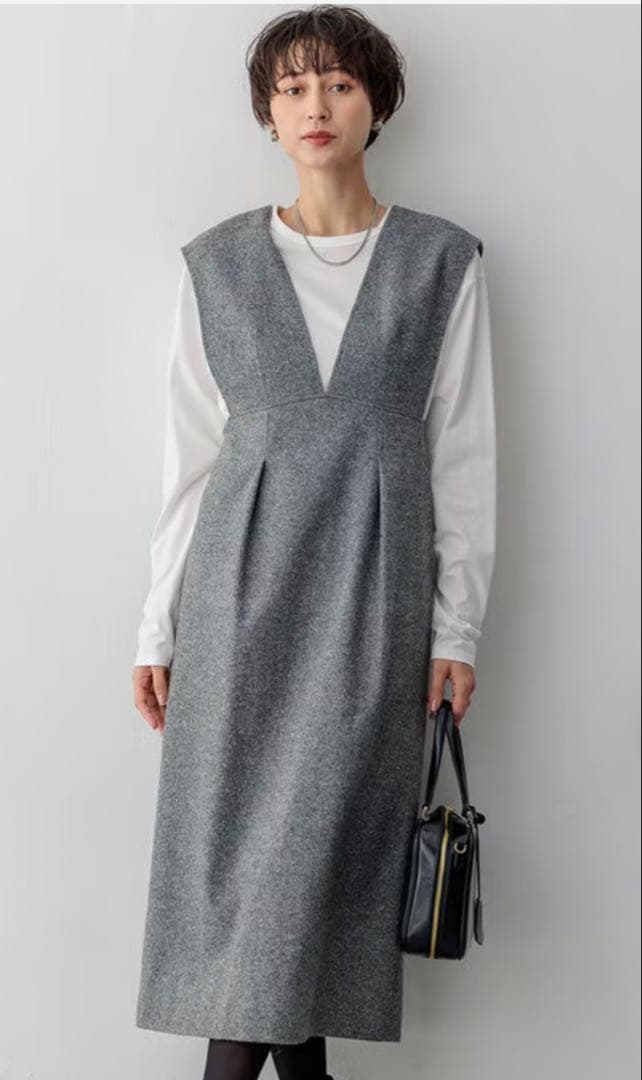23区 シルクネップヘリンボーン オールインワン ワンピース
