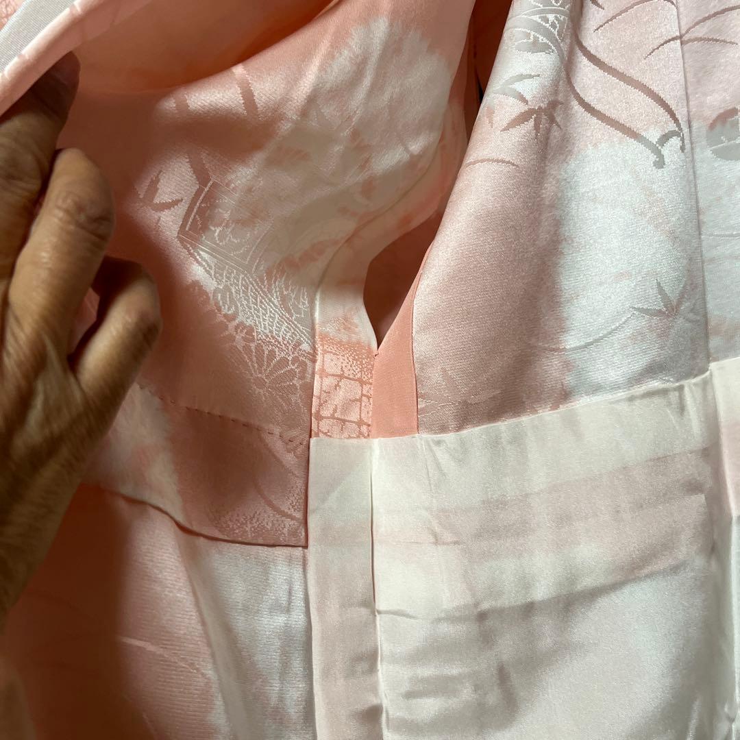 【ますいわや】【しつけ付き】正絹　長襦袢　単衣　居敷当て・半襟付き