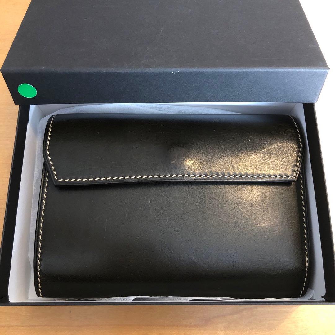 万双　ブライドルレザー　三つ折り財布