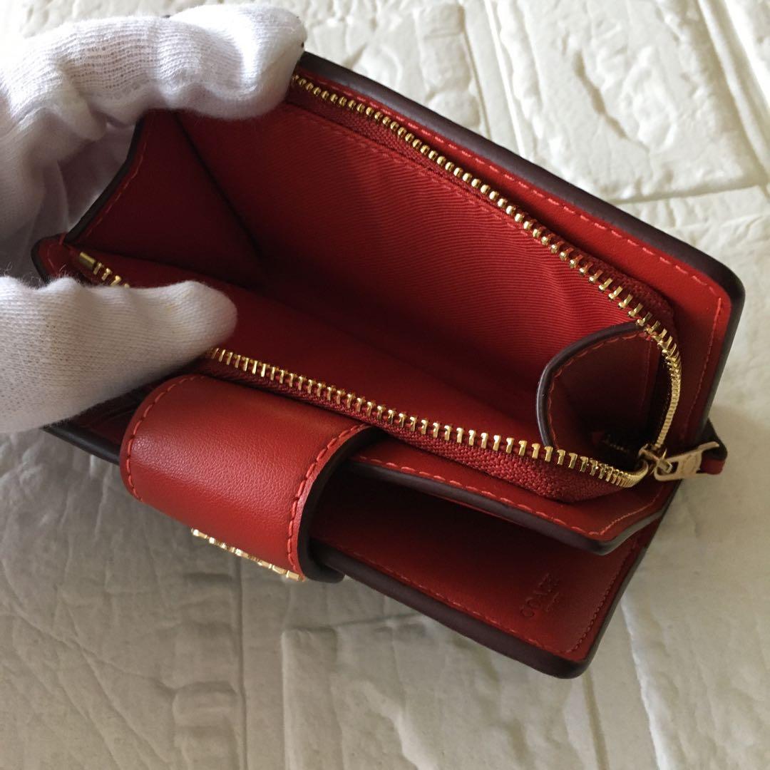 新品 コーチ COACH 二つ折り 財布 ブラウン レッド