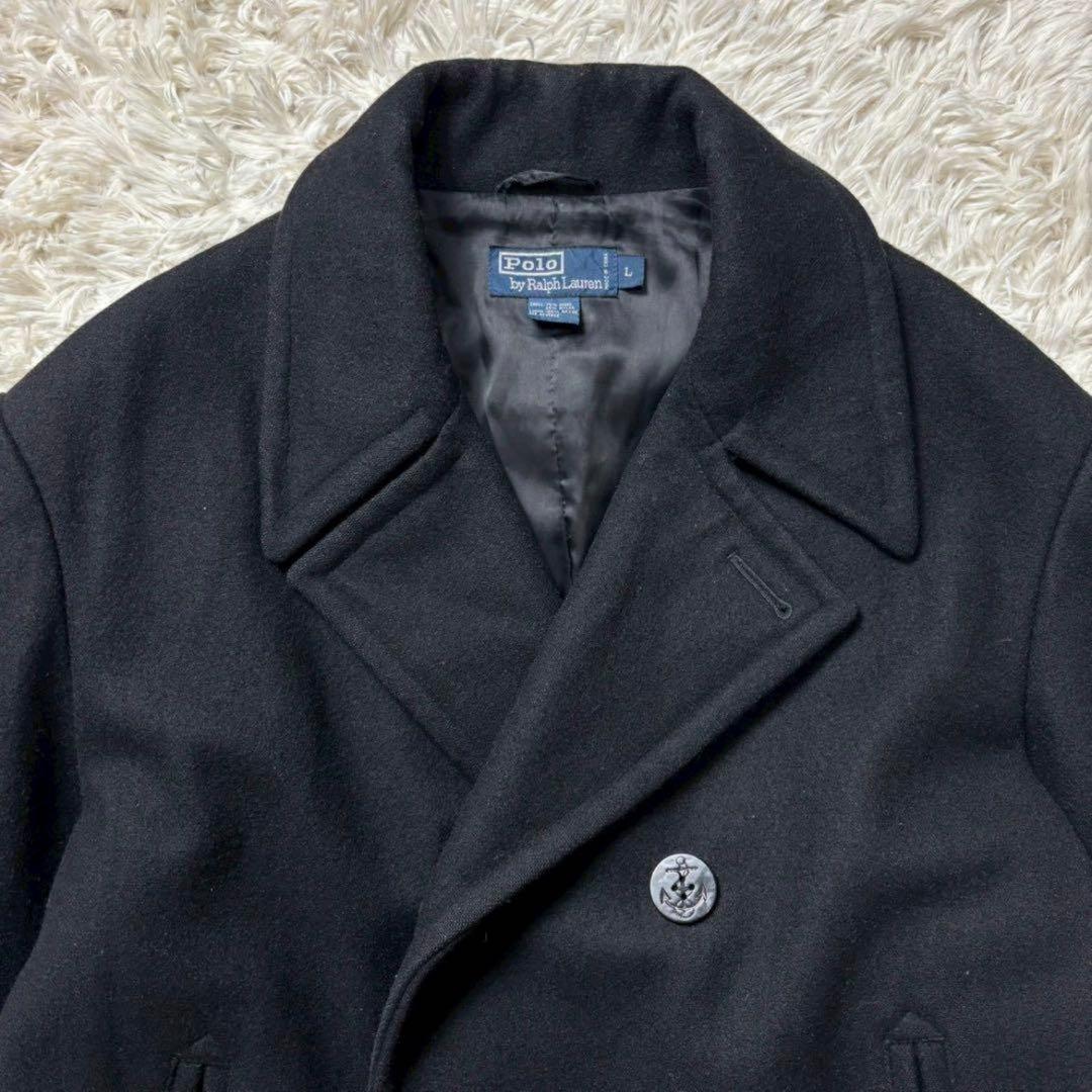 【美品】Polo by Ralph Lauren ピーコート ブラック Lサイズ