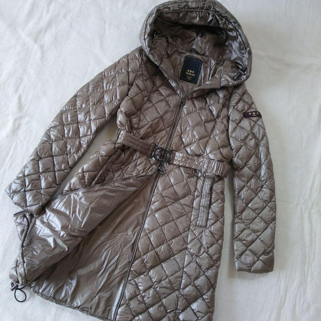 【美品 M】TATRAS タトラス ダウンコート キルティング ベルト