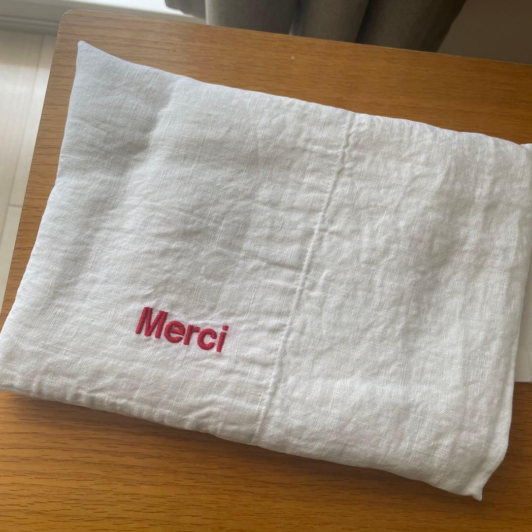 Merci 100%リネン エプロン ホワイト　新品未使用