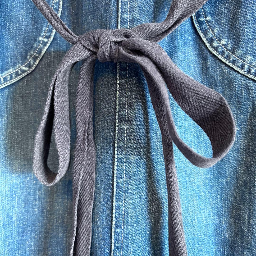 インゲボルグ INGEBORG デニム ジャンパースカート ノースリーブ リボン