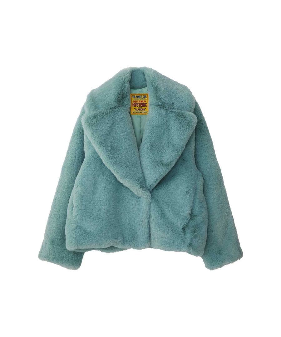 STERIC GLAMOUR FIRE BEAR刺繍 フェイクファーブルゾン