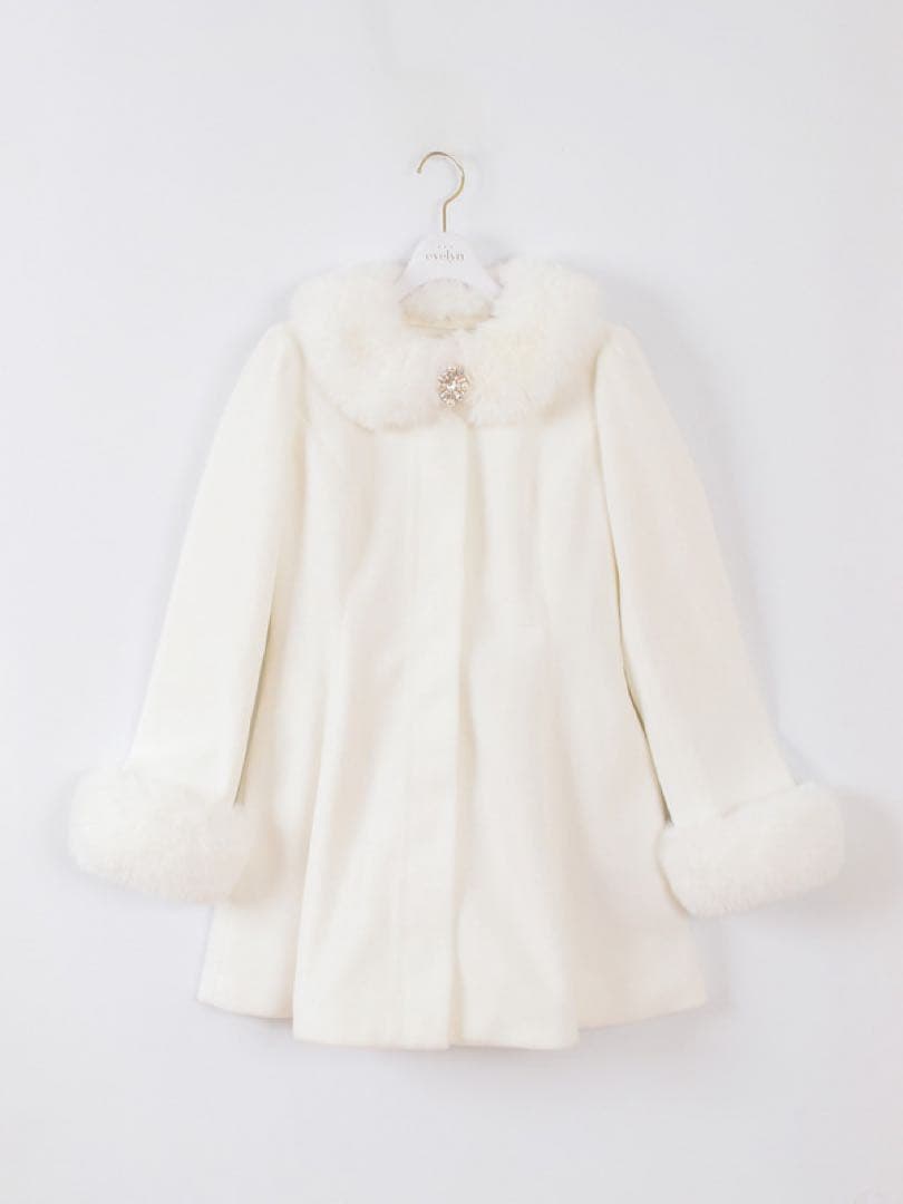 evelyn ビジューコート　2025 オフホワイト　S