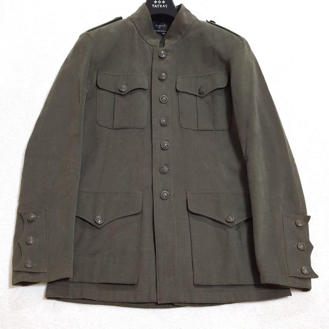 希少デザイン 48 アニエスベー スロバキア製 ミリタリー ナポレオンコート