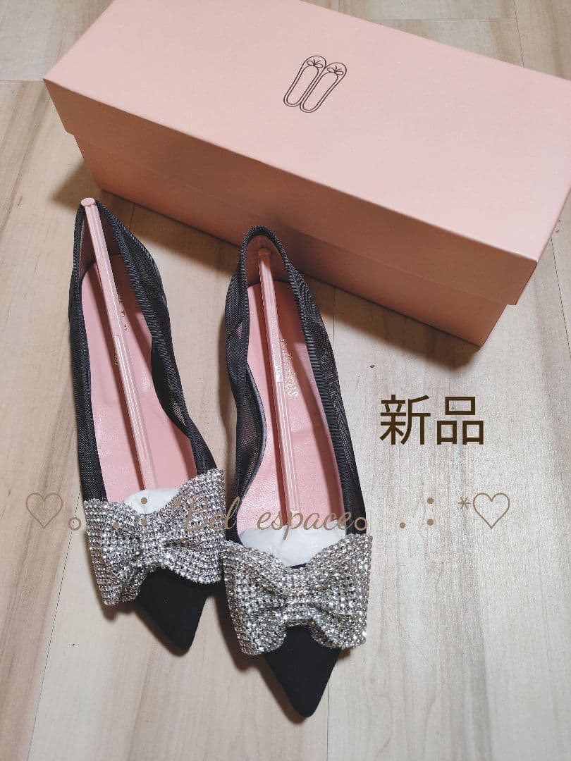 希少！大特価！新品！プリティバレリーナ リボン パンプス シースルー