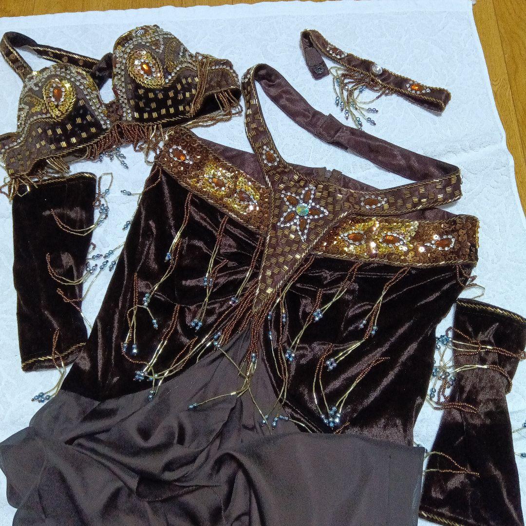 ベリーダンス　衣装　4点セット（ブラ・スカート・アーム・チョーカー）