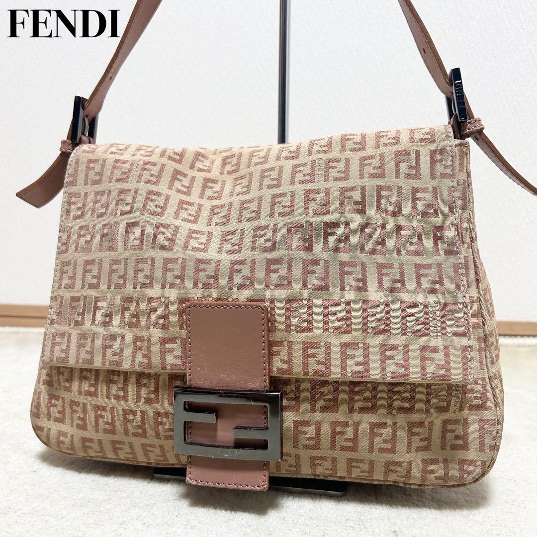 美品　フェンディ　マンマバケット　ワンショルダー　ショルダーバッグ　ズッカ柄