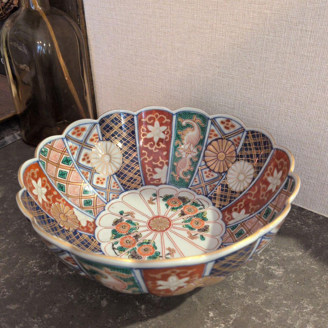 大聖寺伊万里　菊花文　菊花鉢型　お椀　1個　金襴手