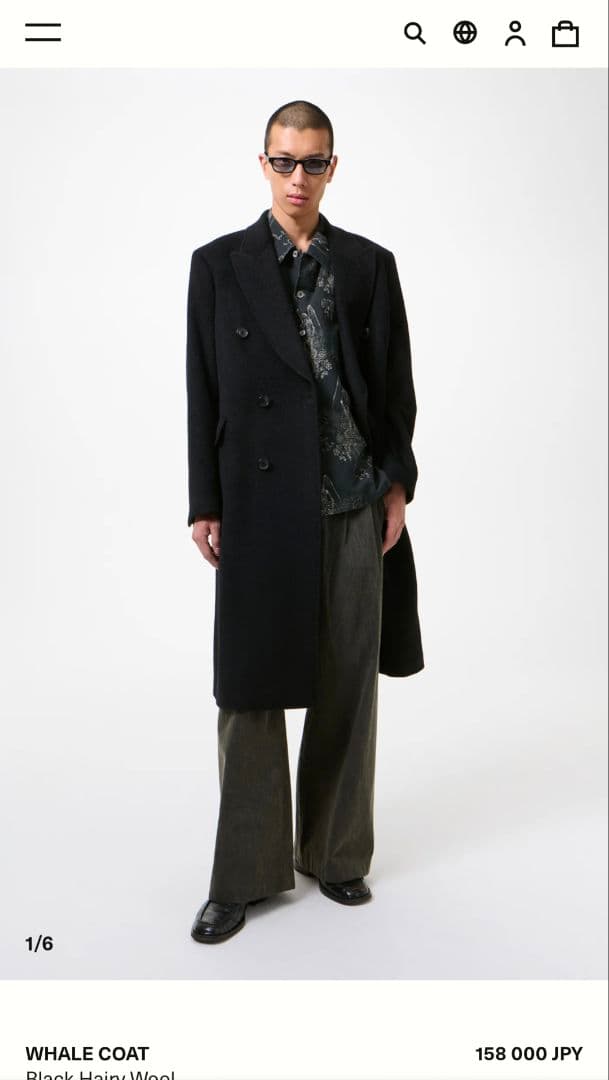 OUR LEGACY WHALE COAT ブラック 46