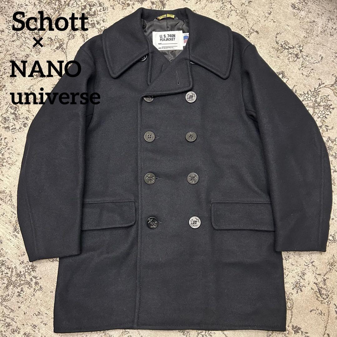 美品　Schott ピーコート　アメリカ製　ナノユニバース別注　740N