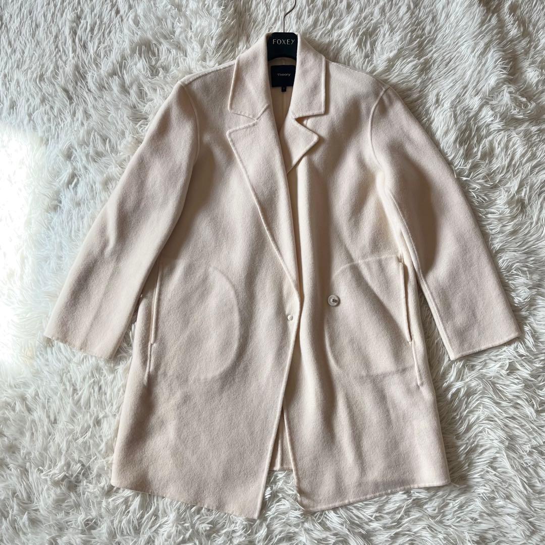 美品✨ セオリー カシミヤ混チェスターコート ダブルフェイス 定価7.4万円 S