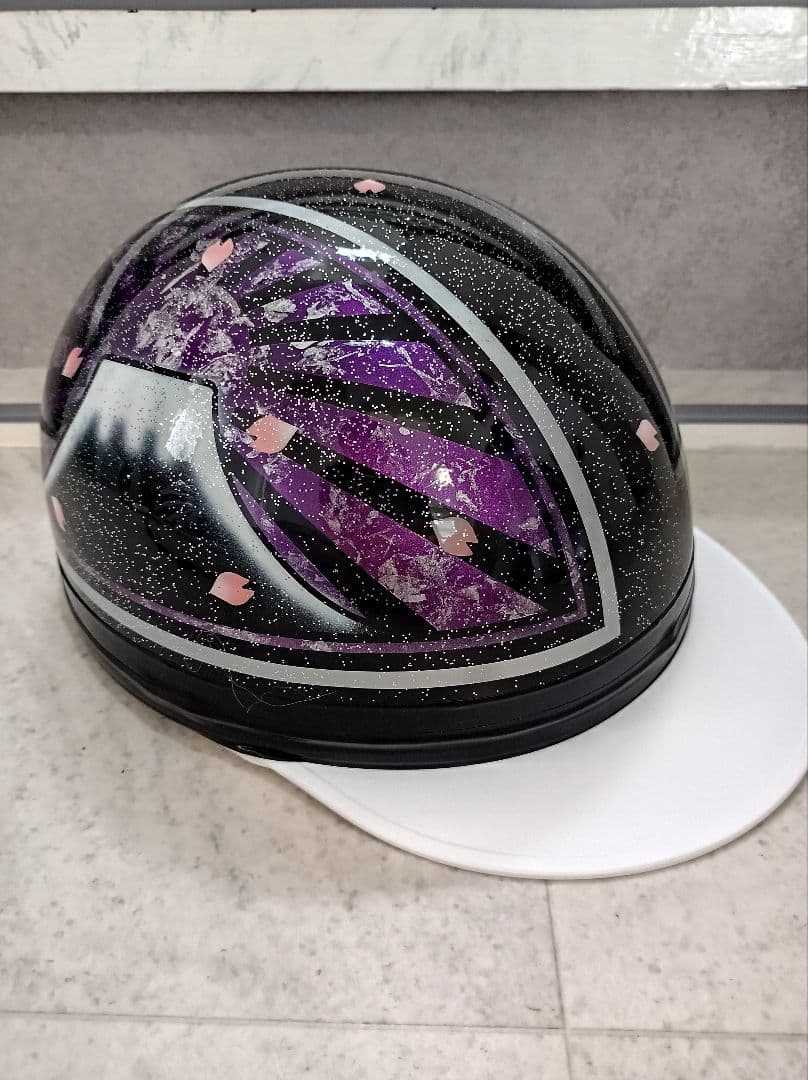 カスタムコルク半　黒✘Candyパープルラップ富士日章　シルバーラメ