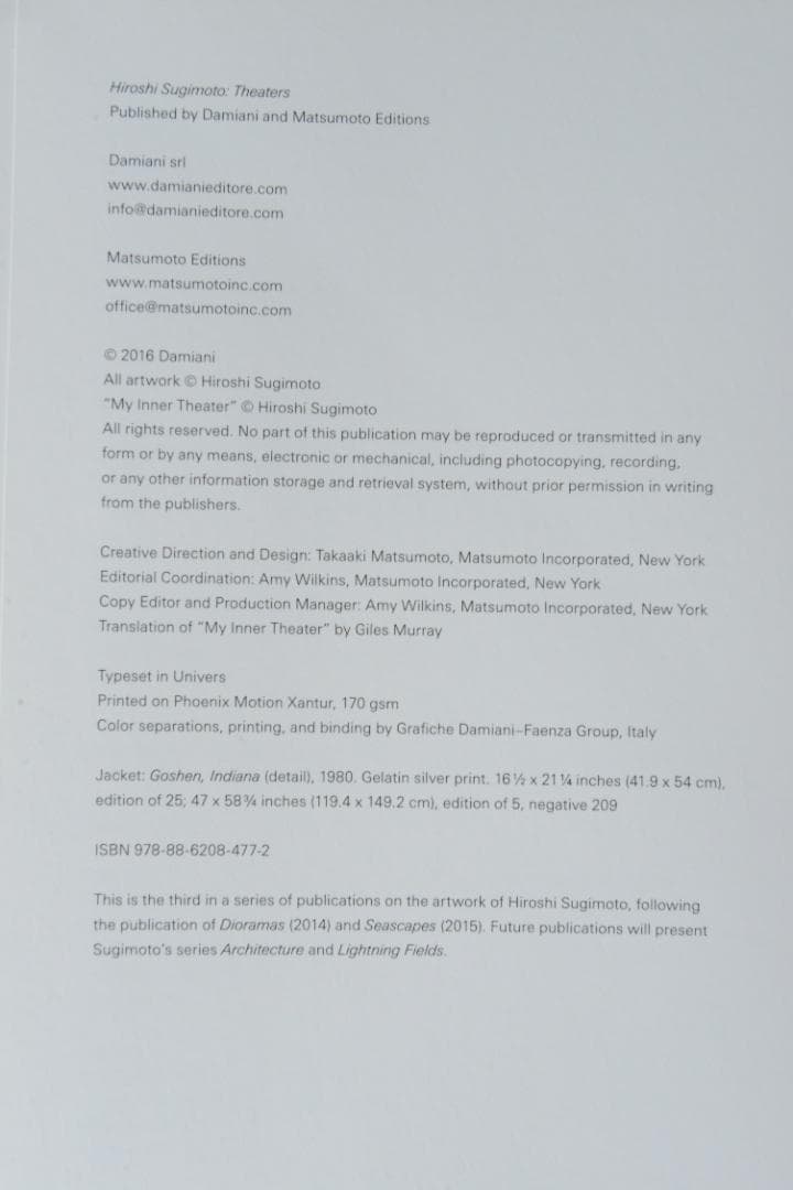 Hiroshi Sugimoto: Theaters｜杉本博司★再値下げしました