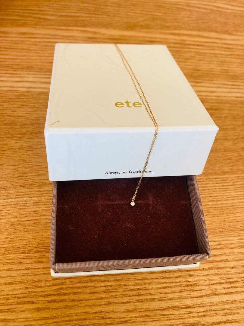 ete K10 レイヤー ダイヤモンド ネックレス0.03ct