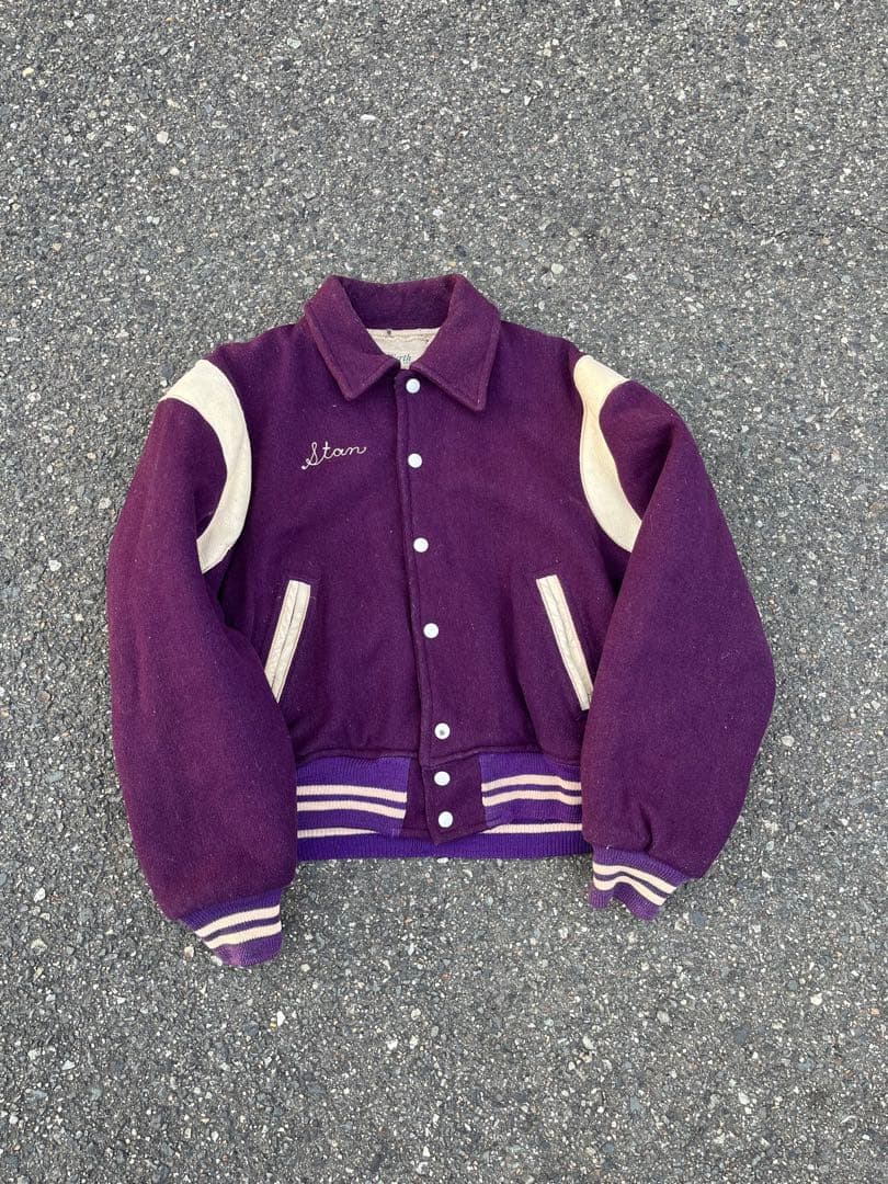 スタジャン50s USA製　ナス紺