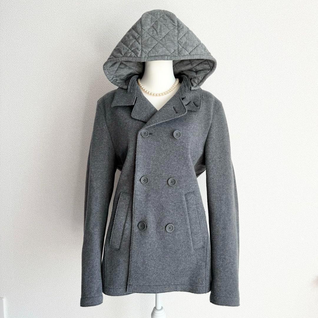 HERNO Resort 縮絨ウールピーコート フード取外し可 2way 48