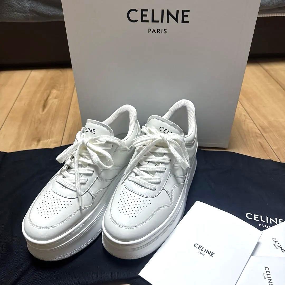CELINE ブロックスニーカーウェッジアウトソール 厚底 スニーカー 37cm