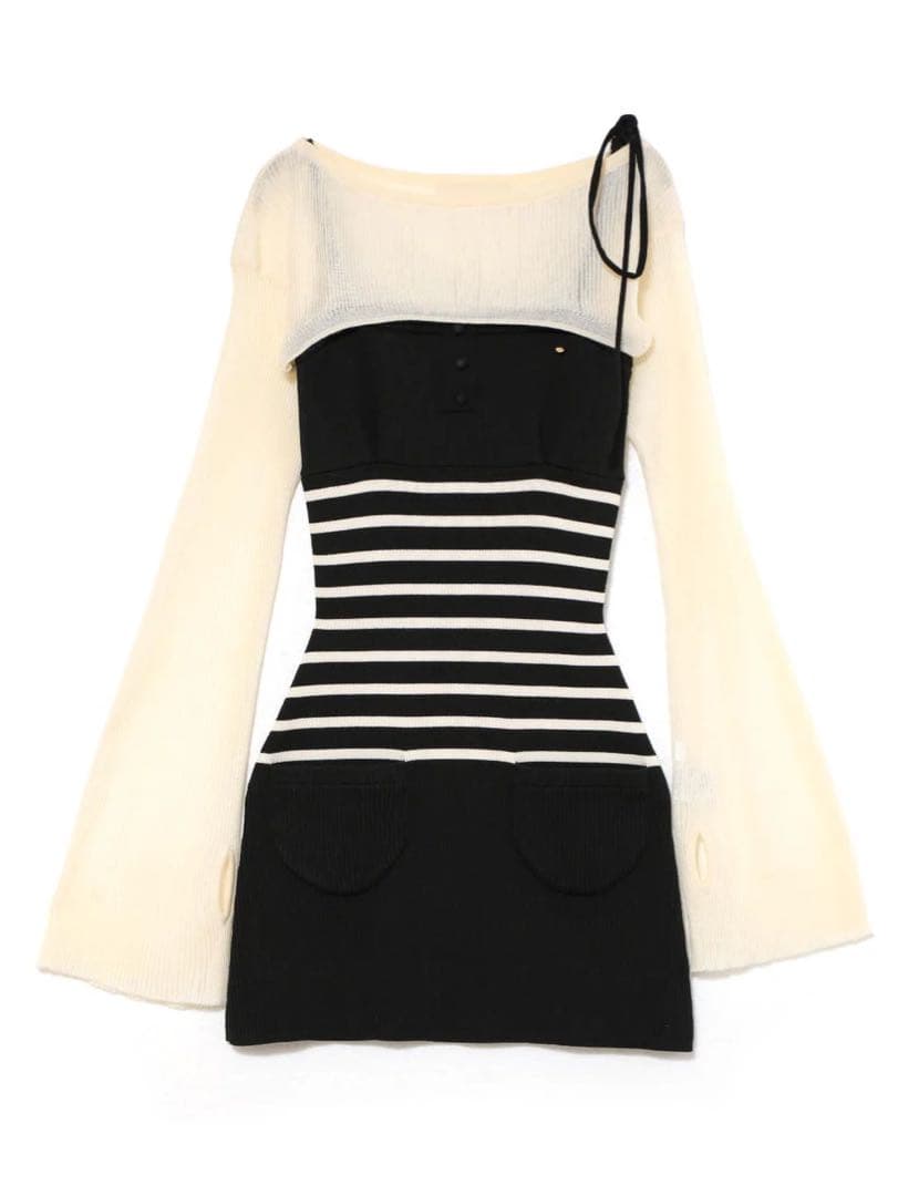 ワンピース Candice set mini dress / black andmary