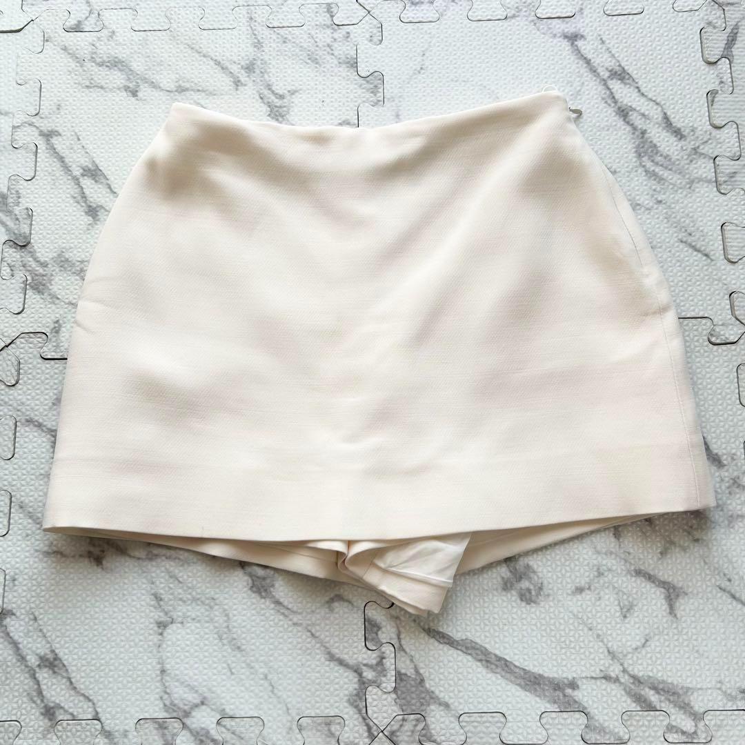 近年モデル✨ ヴァレンティノ クレープクチュールスコート アイボリー シルク混