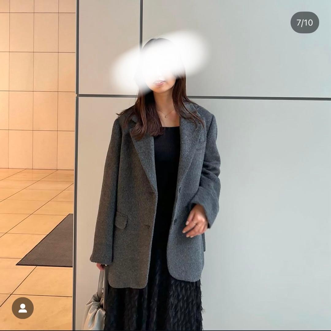 COCODEAL シャギーオーバーテーラードジャケット　グレー