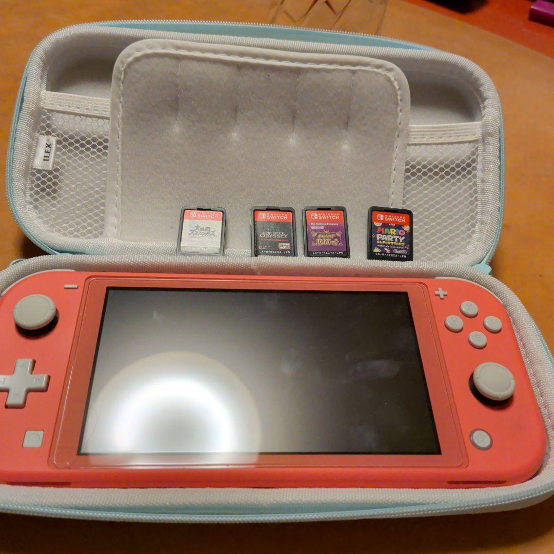 NintendoSwichlite ピンク　ソフト ケース　充電器　セット
