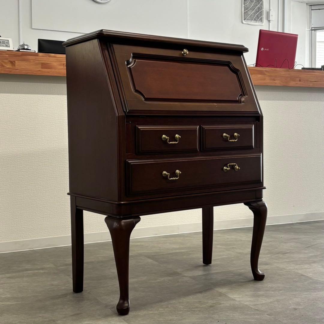 ◇マルニ木工 地中海 ライティングビューロ 机 デスク 猫脚