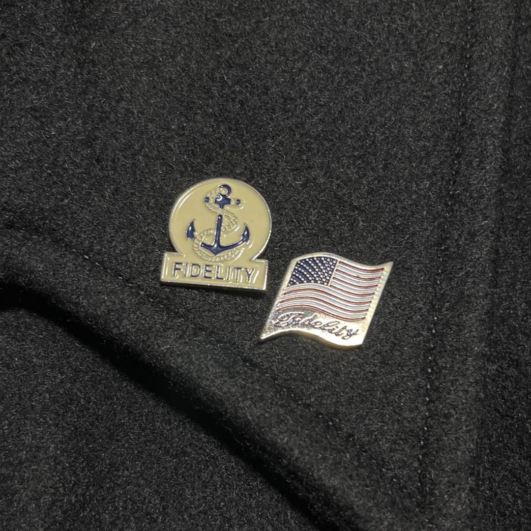 【美品】フィデリティ　Fidelity ウール　Pコート　ミリタリー　XL 黒