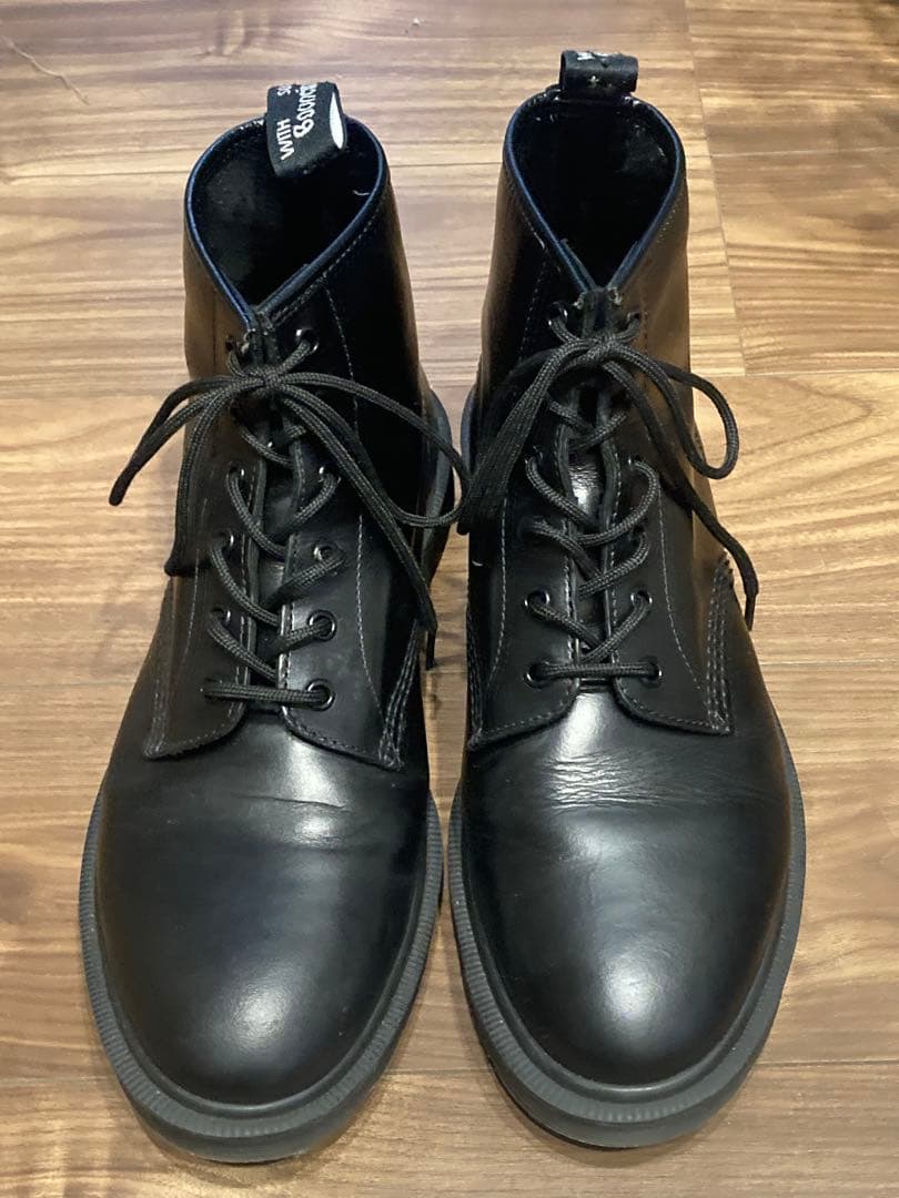 こ*ん様 レア　ドクターマーチン　6ホール　ノーステッチ　ブラック　UK10 m