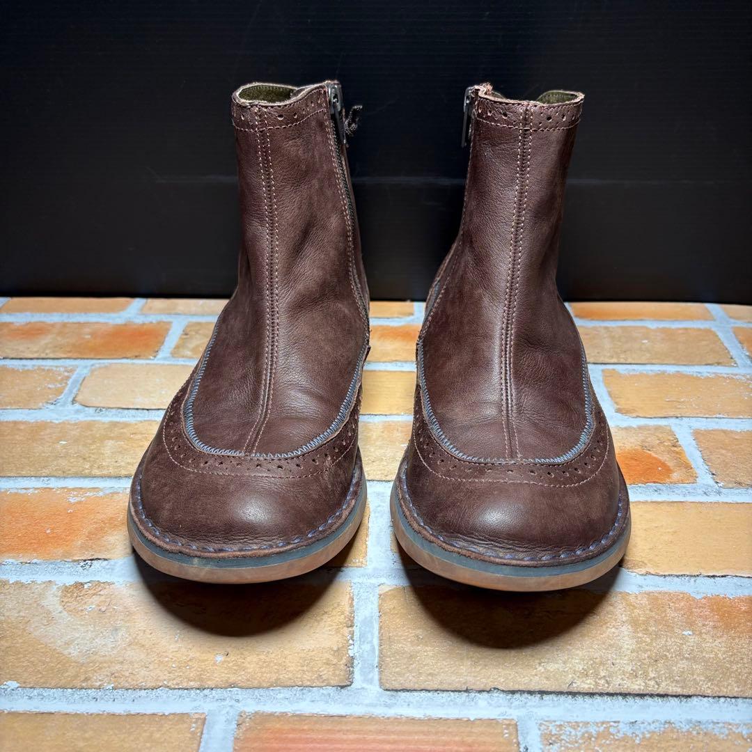 カンペール　ショートブーツ　PEU　STICH　サイドジップ　３９