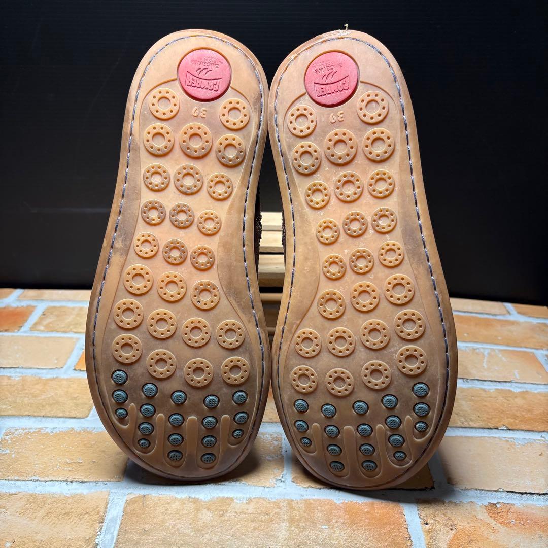 カンペール　ショートブーツ　PEU　STICH　サイドジップ　３９