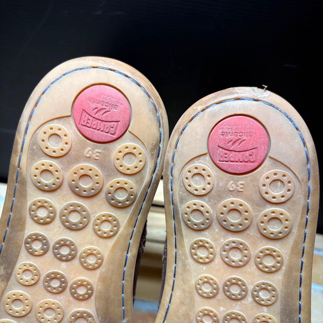 カンペール　ショートブーツ　PEU　STICH　サイドジップ　３９