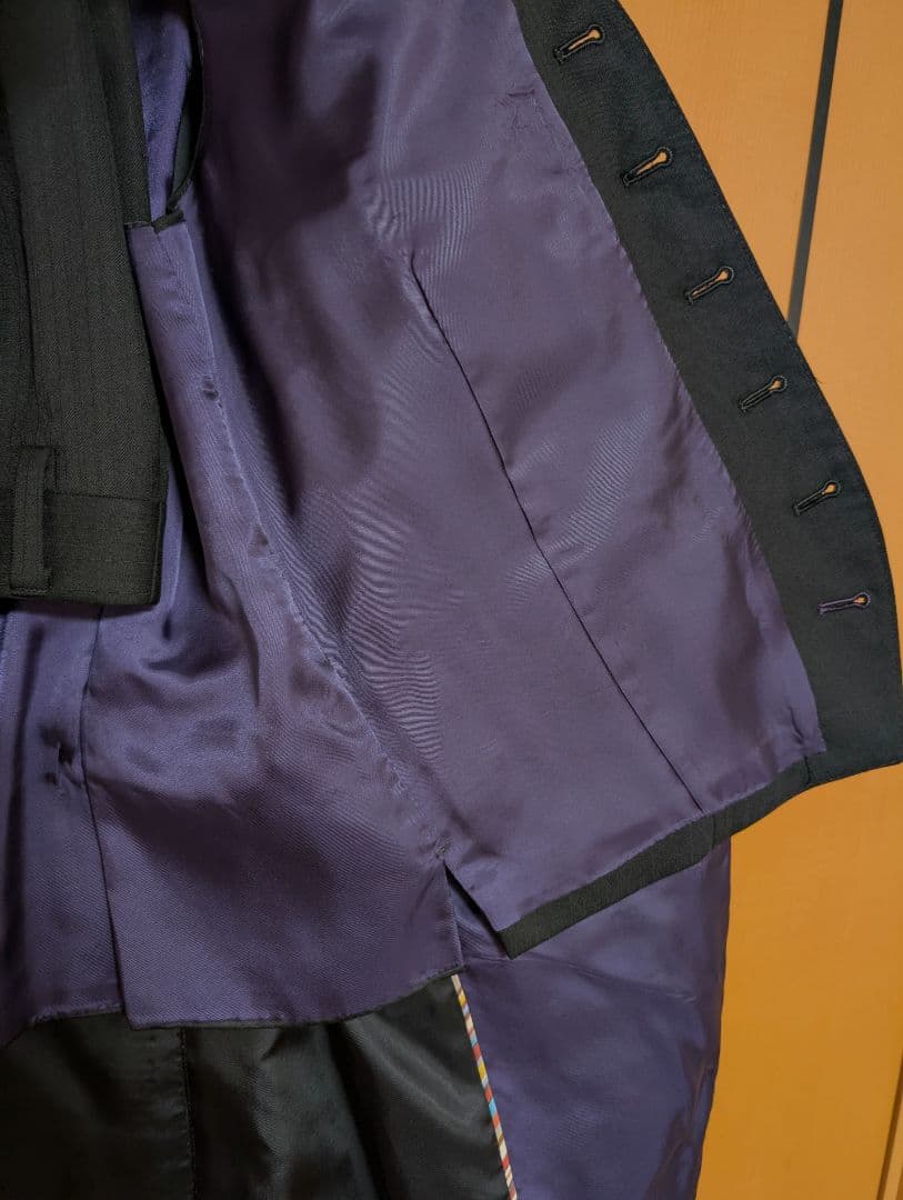 paul smith ブラックストライプスーツ3ピース