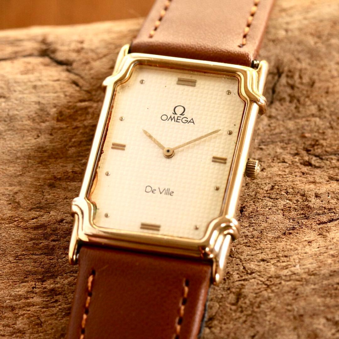 オメガ デビル 1450 ゴールド クォーツ レディース 腕時計 ビンテージ