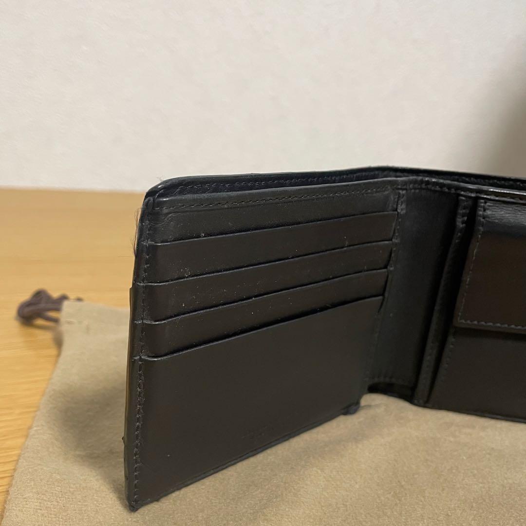 Bottega Veneta 二つ折り財布 ネイビー 保存袋付き