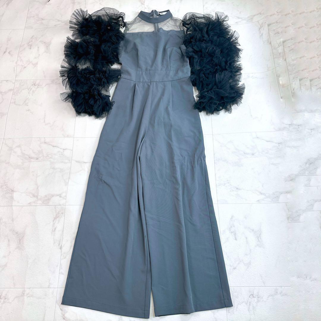 LEJA ボリュームチュールスリーブオールインワンパンツドレス　サロペット