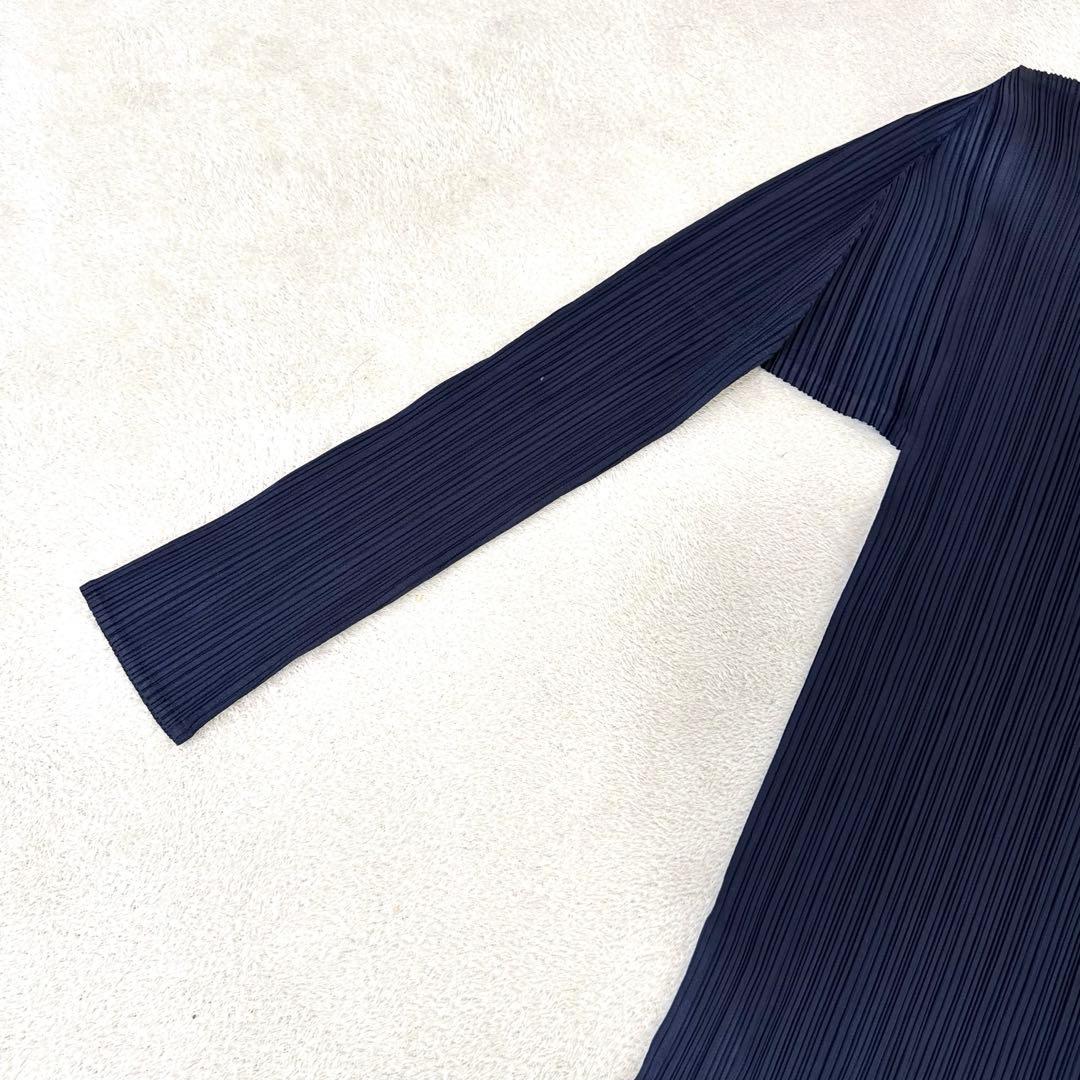 美品✨PLEATS PLEASE プリーツ　長袖　ネイビー　XLサイズ