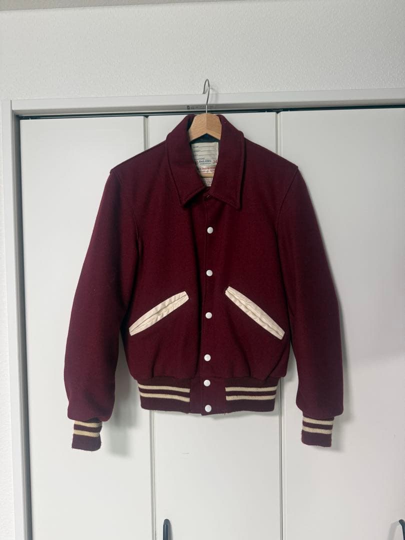 70s 80s DE LONG バーガンディ スタジャン 34