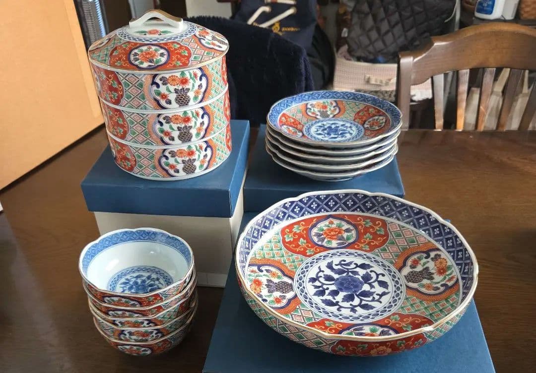 染錦古伊万里　一式揃　新品未使用