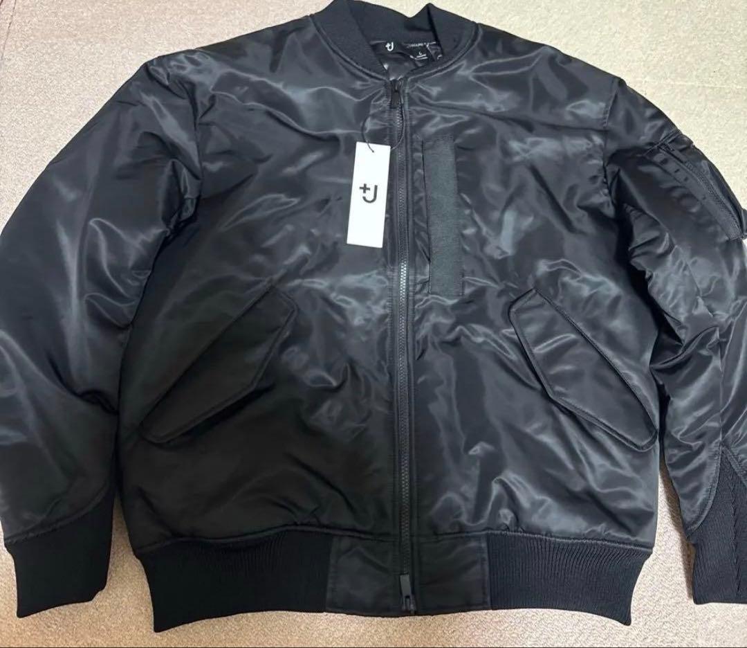 新品 UNIQLO +J ハイブリッドダウンオーバーサイズMA-1 ブラック L
