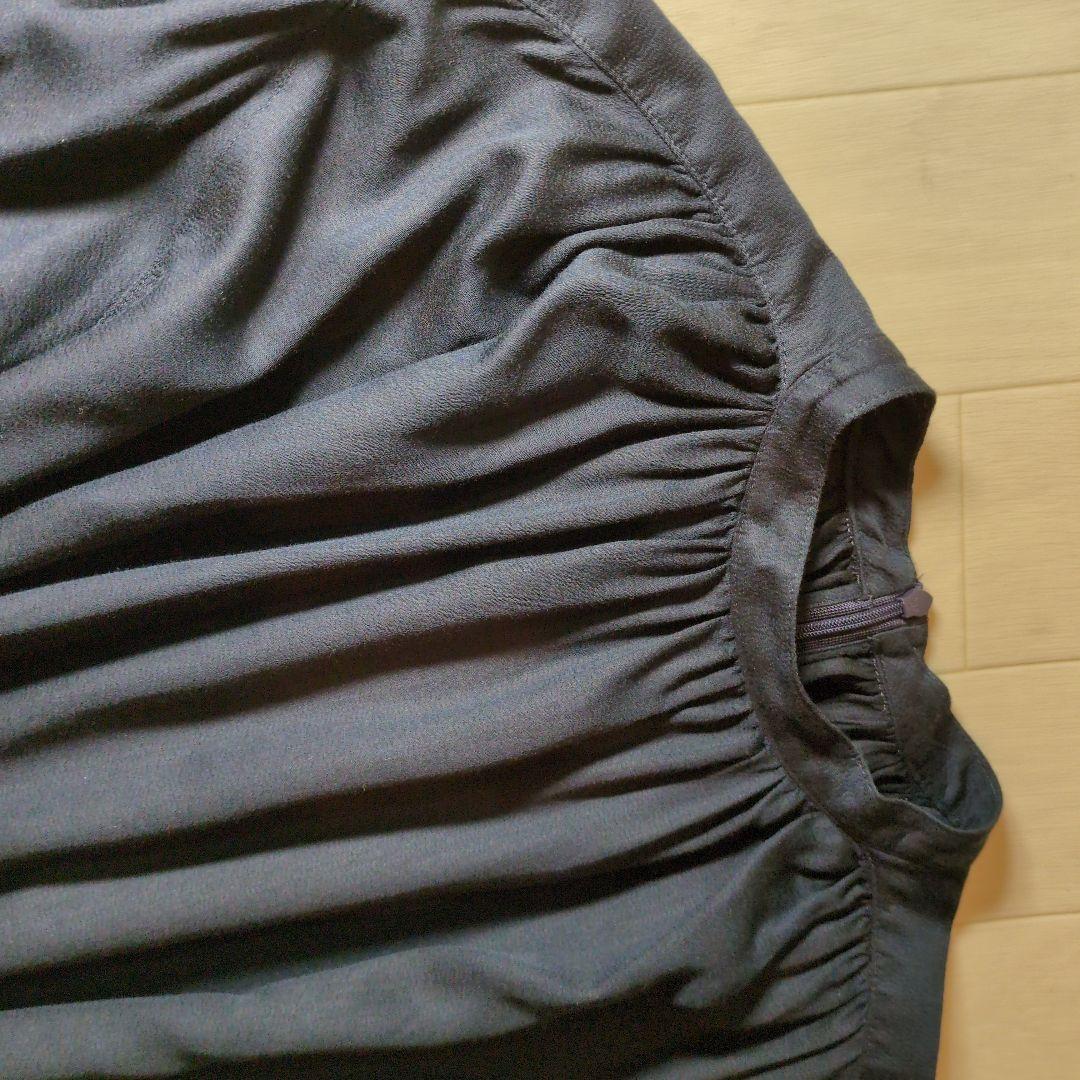 MORABITO　ネイビー　上品　ブラウス体型カバー◎　スカーフにも　27日まで