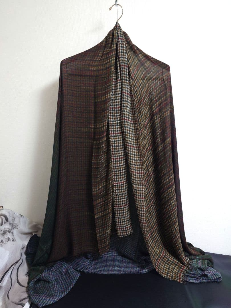 ファリエロ サルティ　Faliero Sarti　ストール　千鳥格子　グラデ