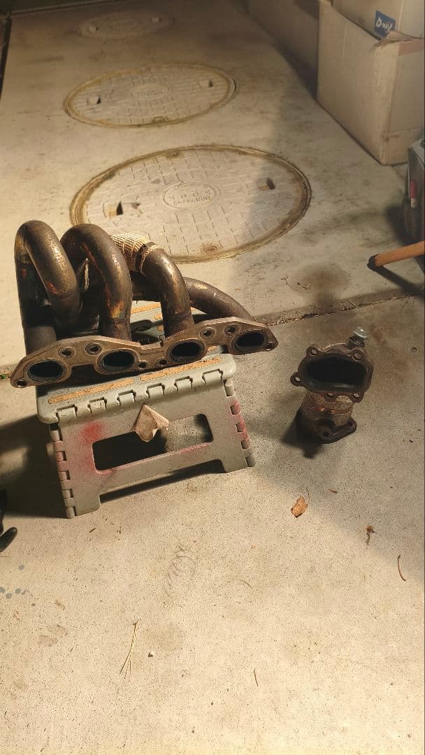 180sx　シルクロードエキマニ＆東名アウトレットSET　要補修　排気漏れ有り