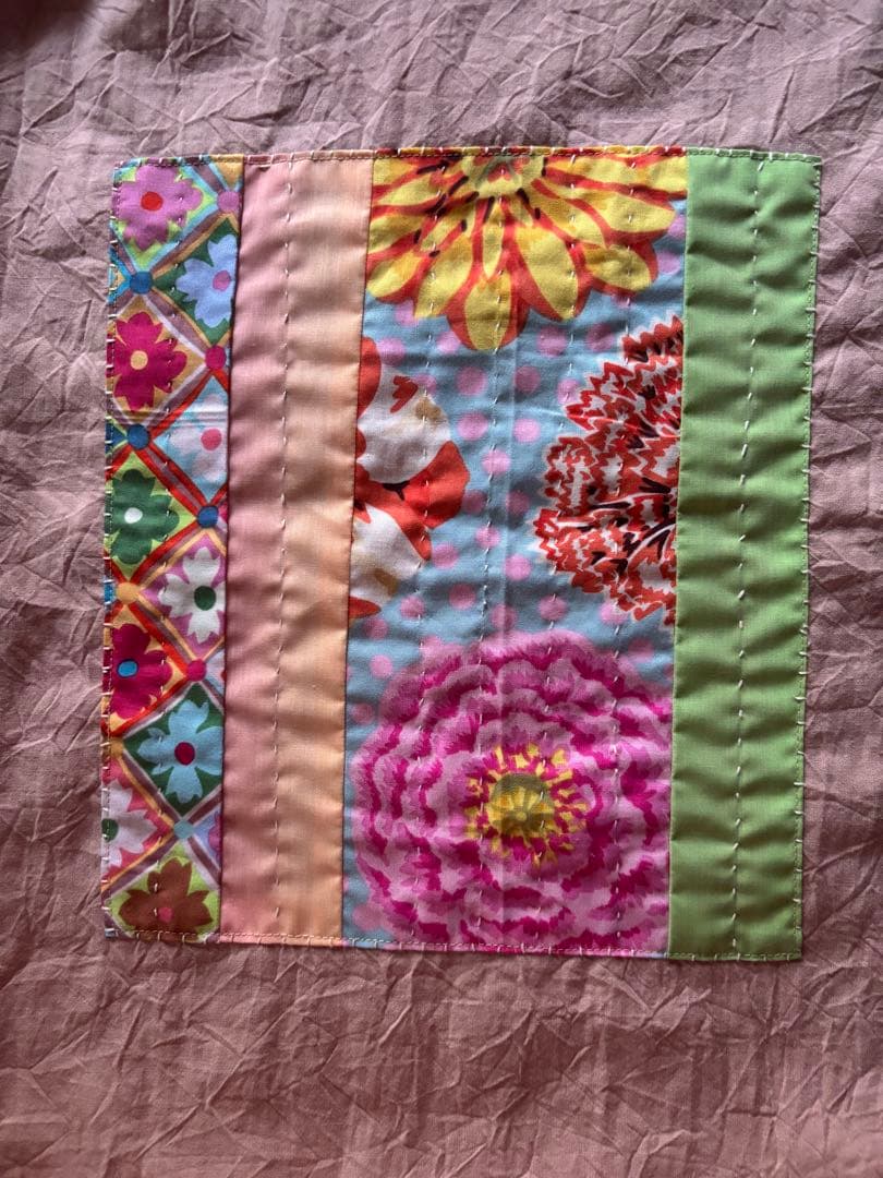 ちくちくもんぺパンツパッチワーク モーヴピンク色